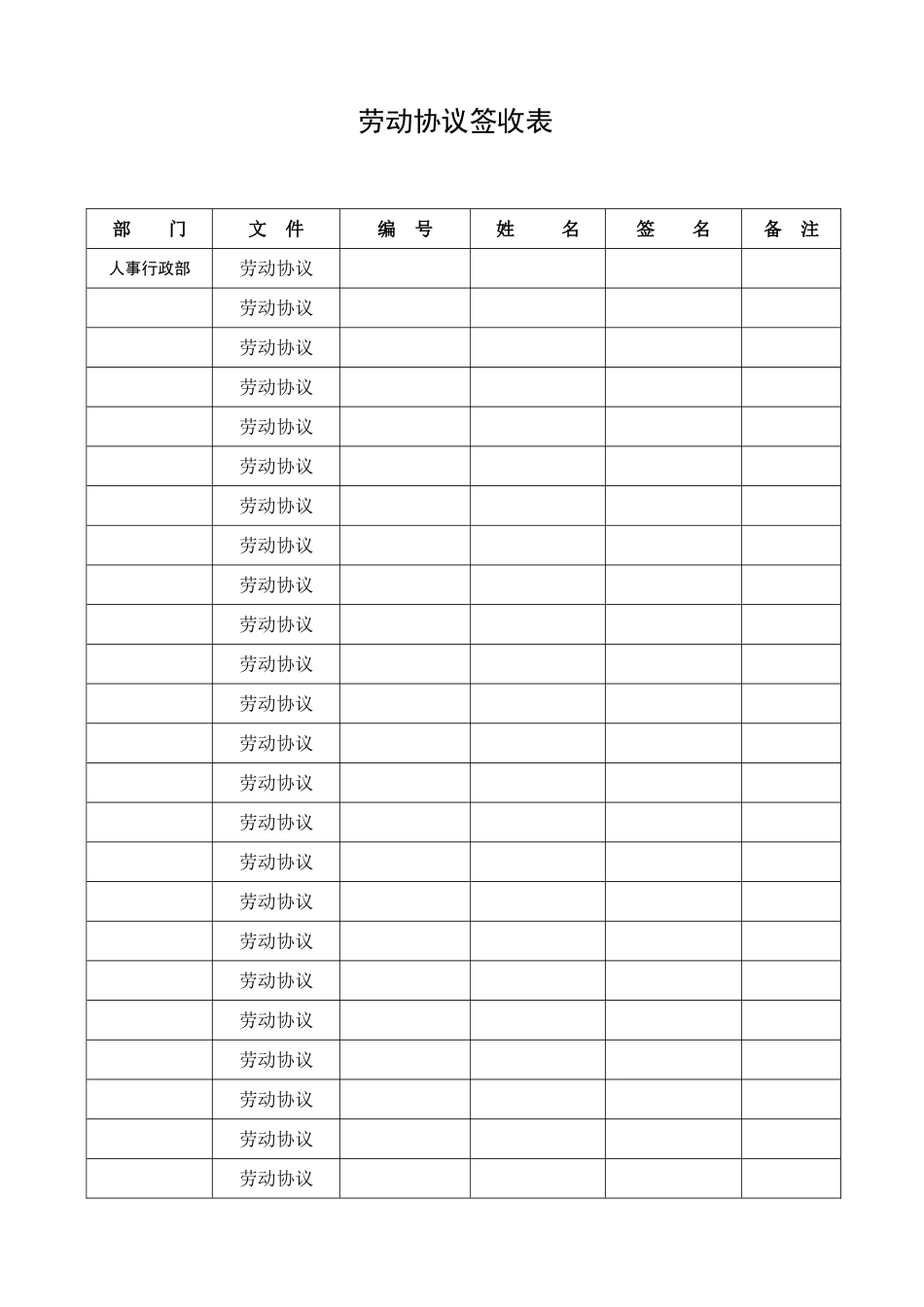 劳动合同签收表_第1页