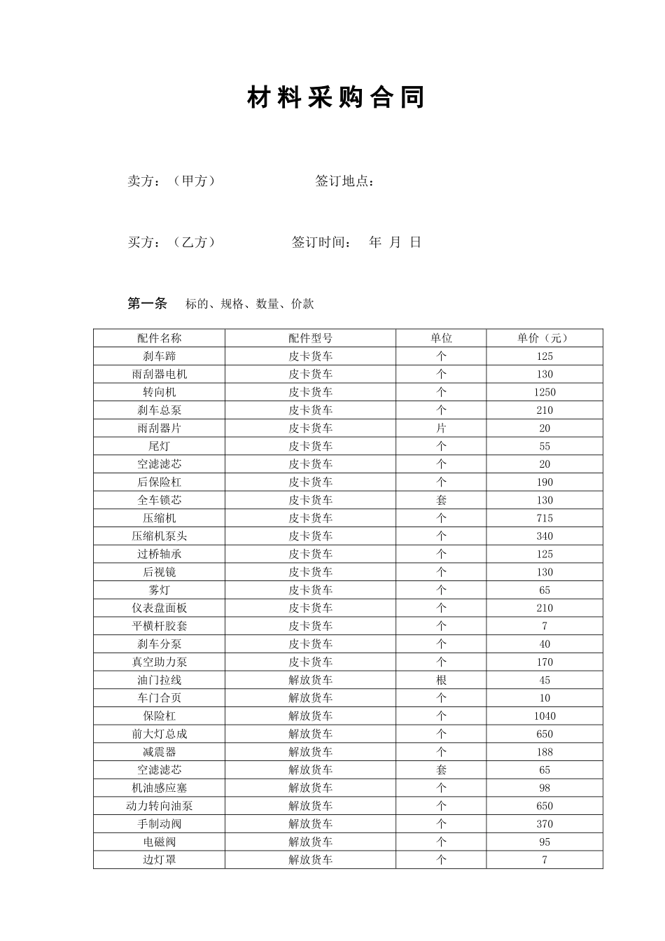 汽车材料采购合同_第1页