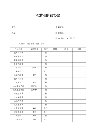 润滑油购销合同
