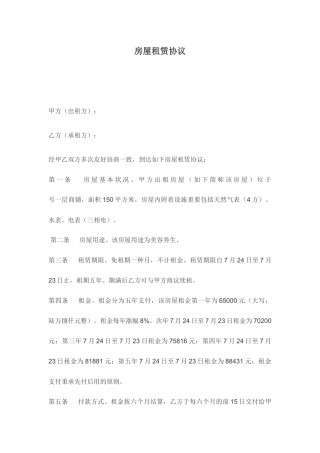 商铺租赁合同简洁版本