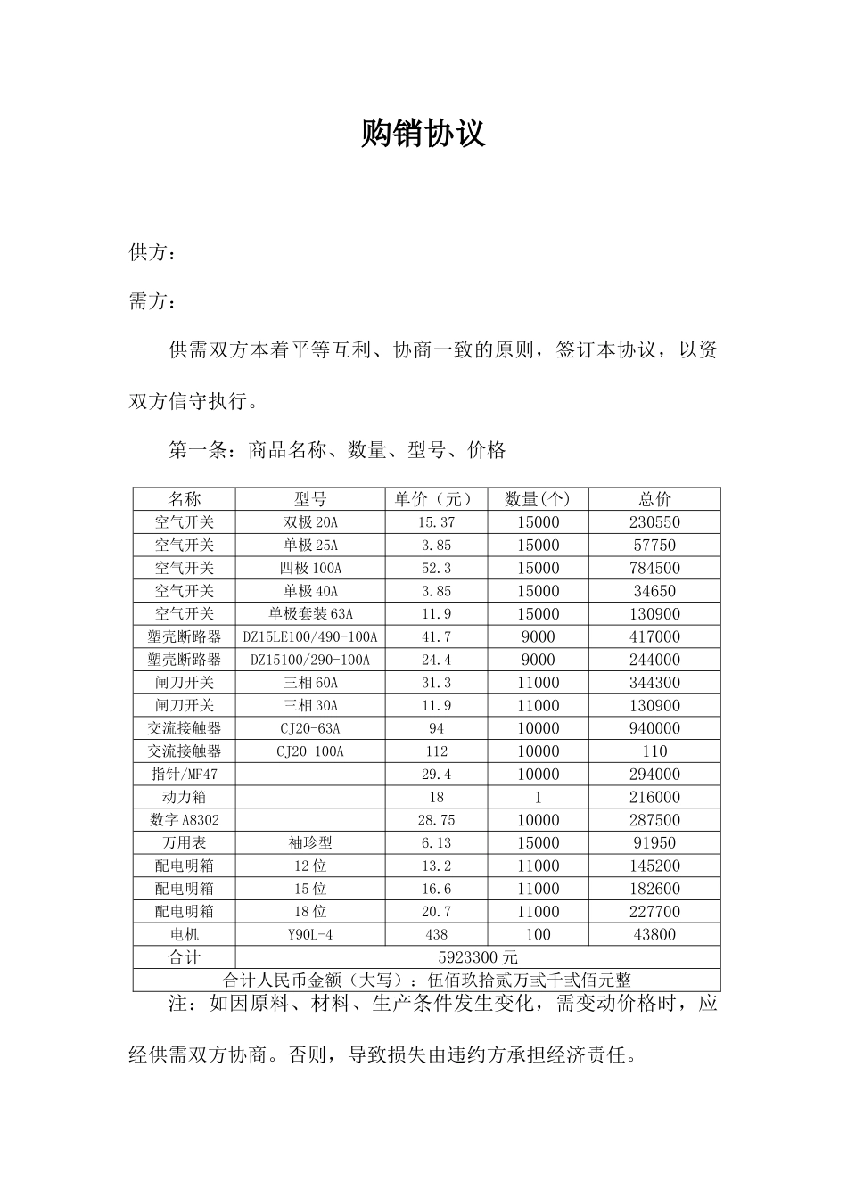 五金购销合同_第1页