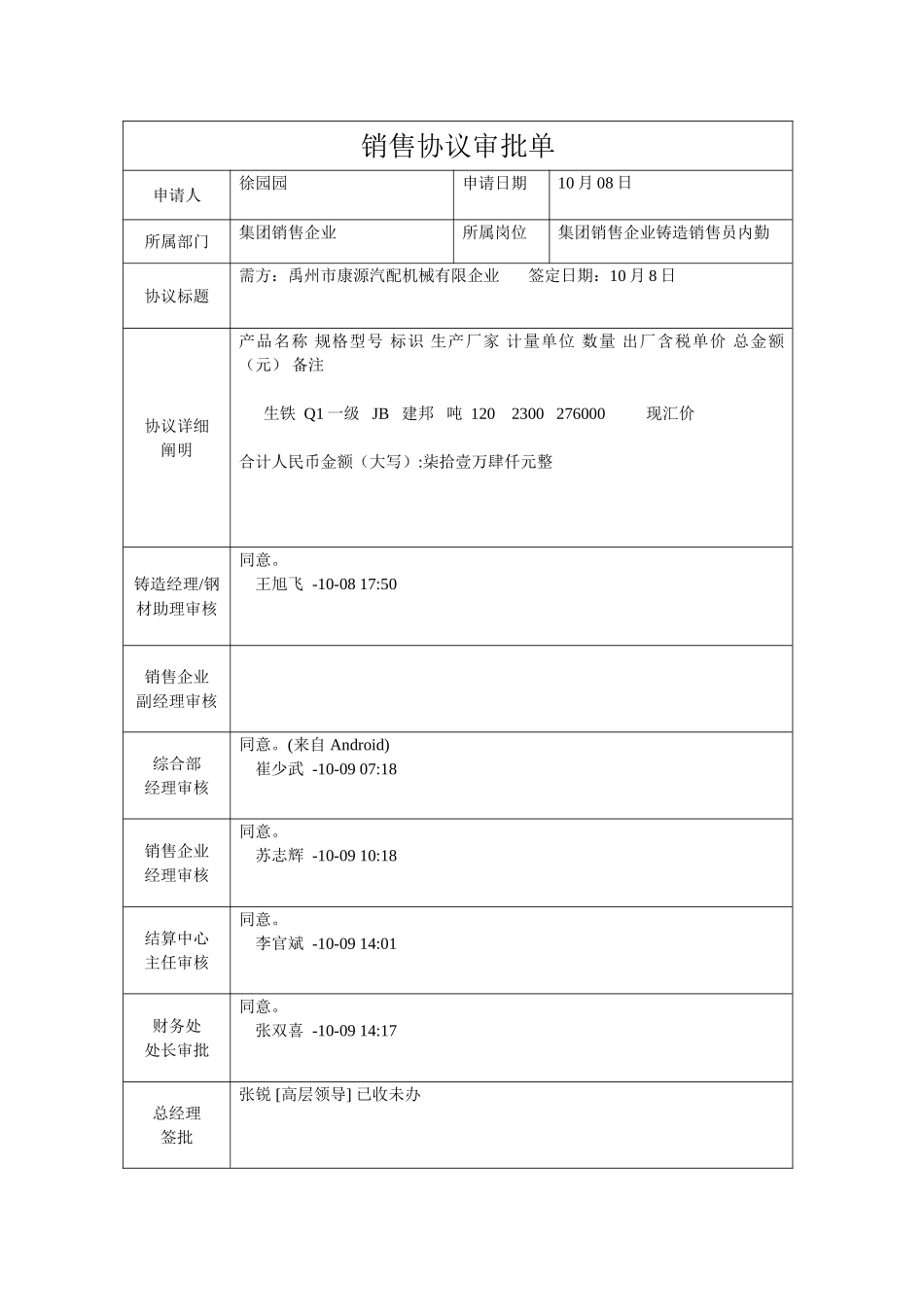 销售合同审批单_第1页