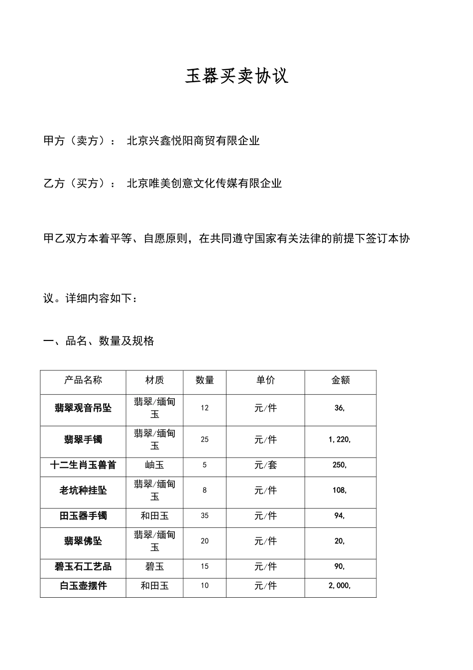 玉石购销合同_第2页