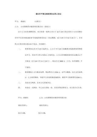 租赁合同终止协议