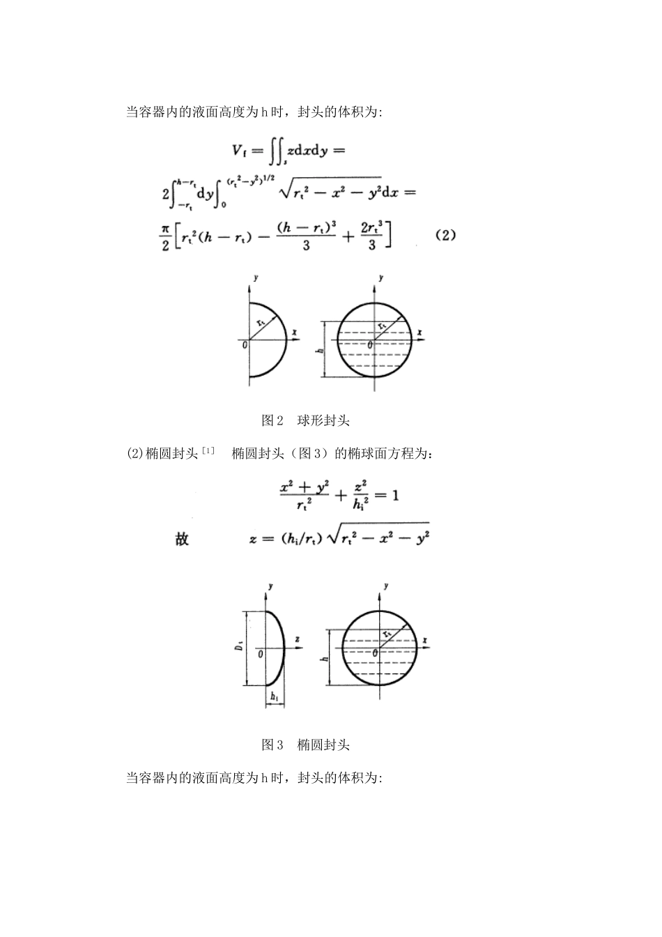 各种封头的卧式容器不同液面高度体积计算_第3页