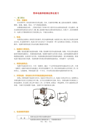 八年级物理简单电路和欧姆定律总复习[1]