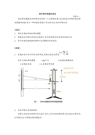 传统的杨氏弹性模量实验报告