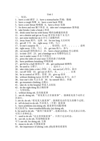 八年级下册英语Unit-1知识点