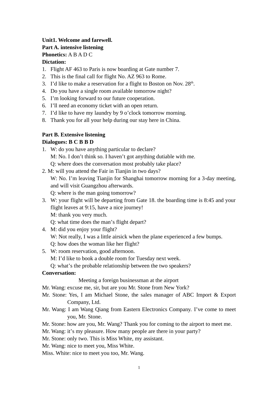 商务英语听说(第二版)参考答案unit1-to-test-I--the-keys-of--listening-practice_第1页