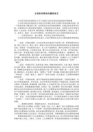 公安队伍职业化建设论文-精选模板