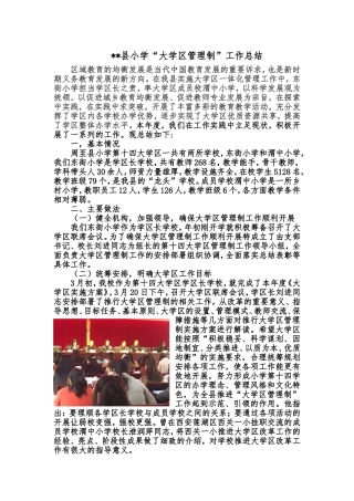 小学第十四大学区管理制改革工作总结