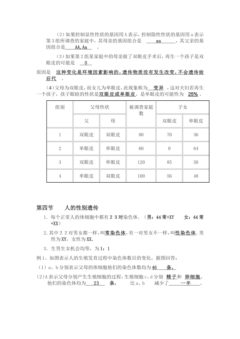 八年级下册生物知识点总结汇总_第3页