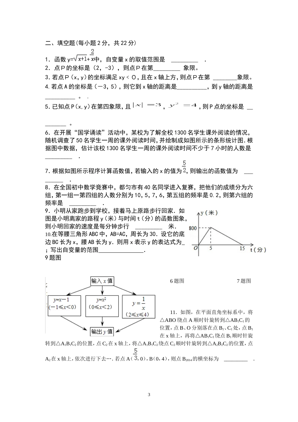 八年级下册数学第一次月考试卷_第3页