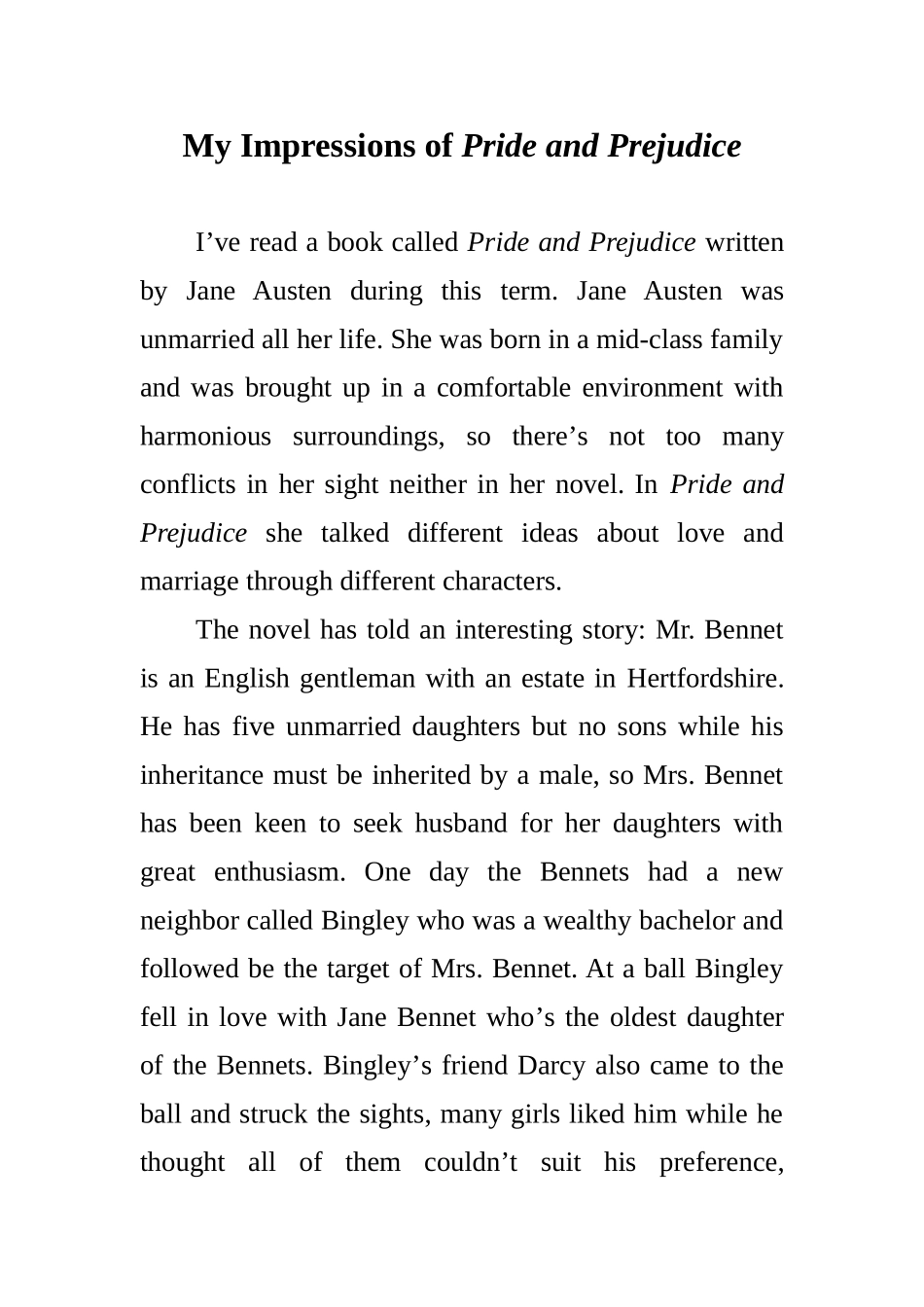 傲慢与偏见读后感-文档_第1页