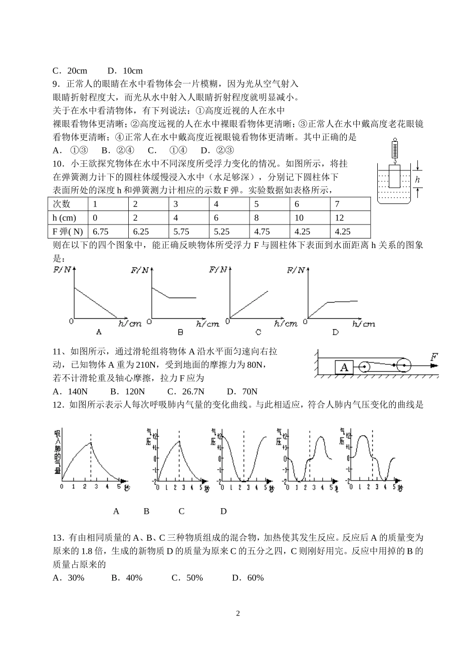 八年级科学知识竞赛辅导(三)_第2页