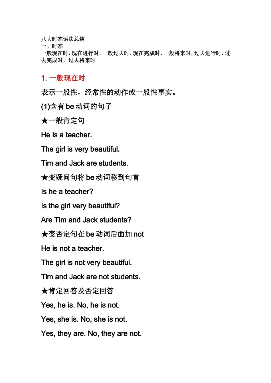 八大时态语法总结_第1页