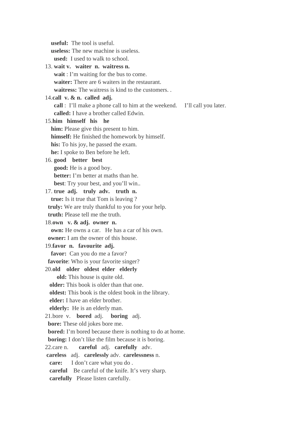 八年级上英语词性转换整理_第2页