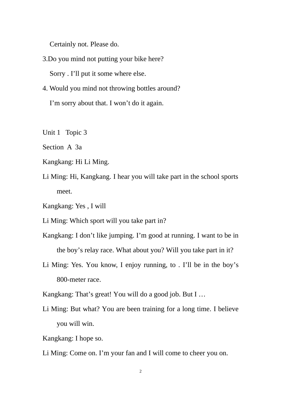 八年级上英语听力材料_第2页