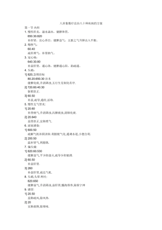 八卦象数疗法治八十种疾病的方案汇总
