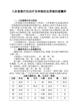 八卦象数疗法治疗各种癌症血管瘤肌瘤囊肿