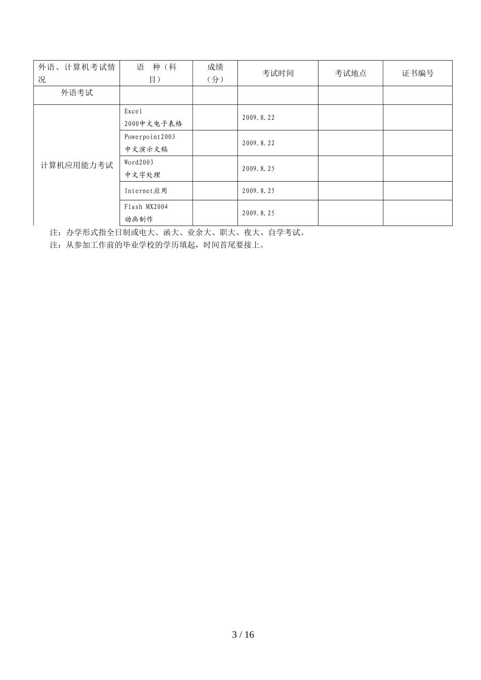 八级广东省教师专业技术资格申报表_第3页
