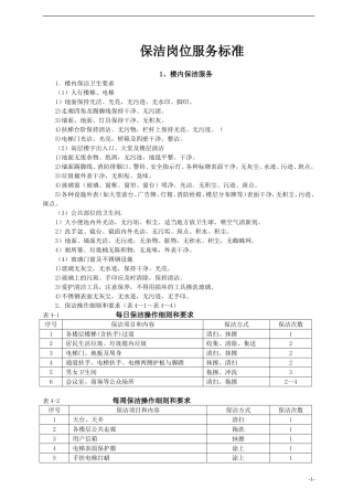 保洁服务标准