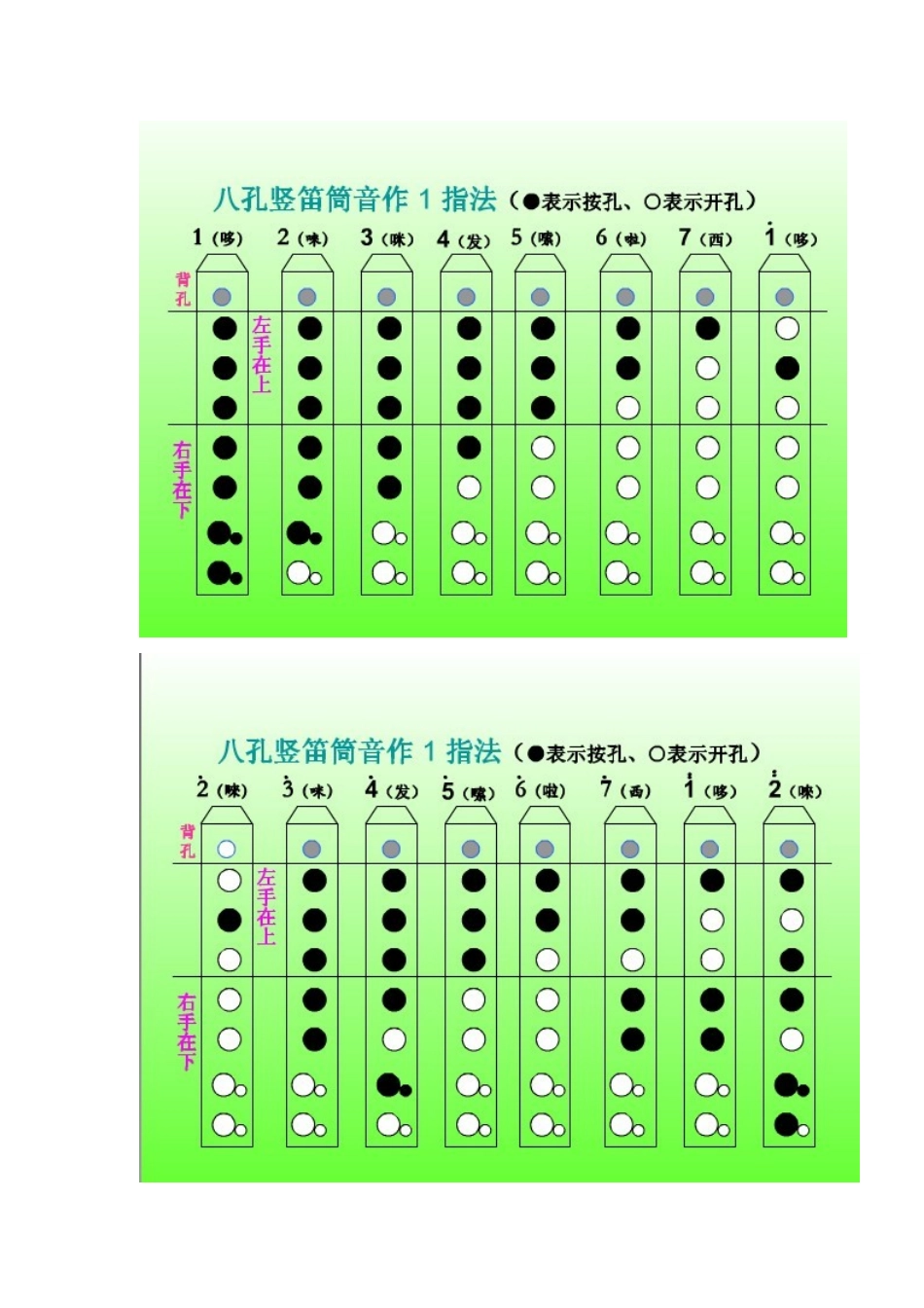 八孔竖笛指法图_第3页