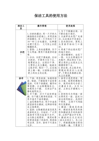 保洁工具的使用方法