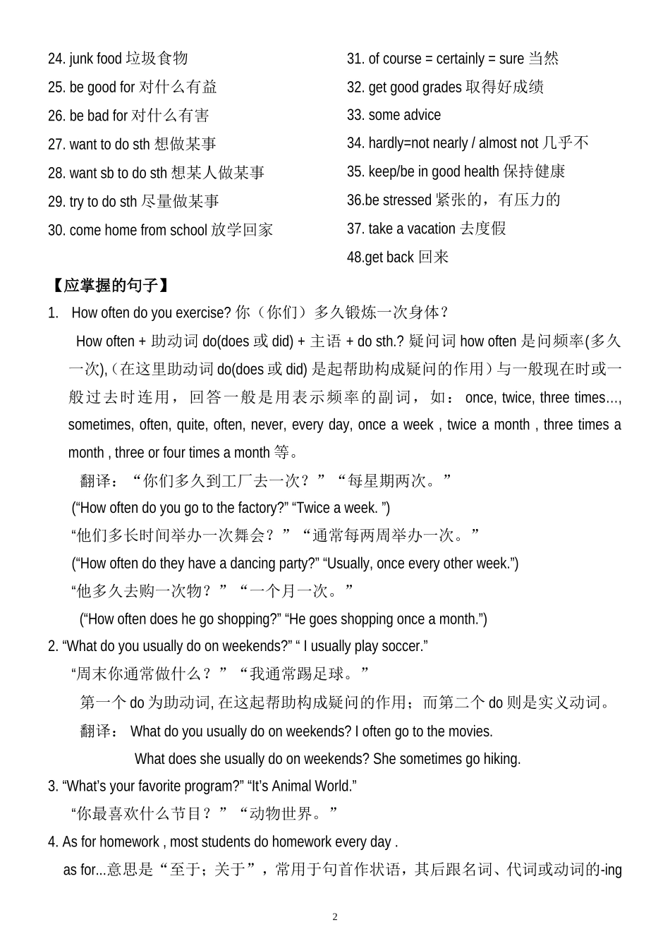 八年级(上)英语学习知识点(全)_第2页