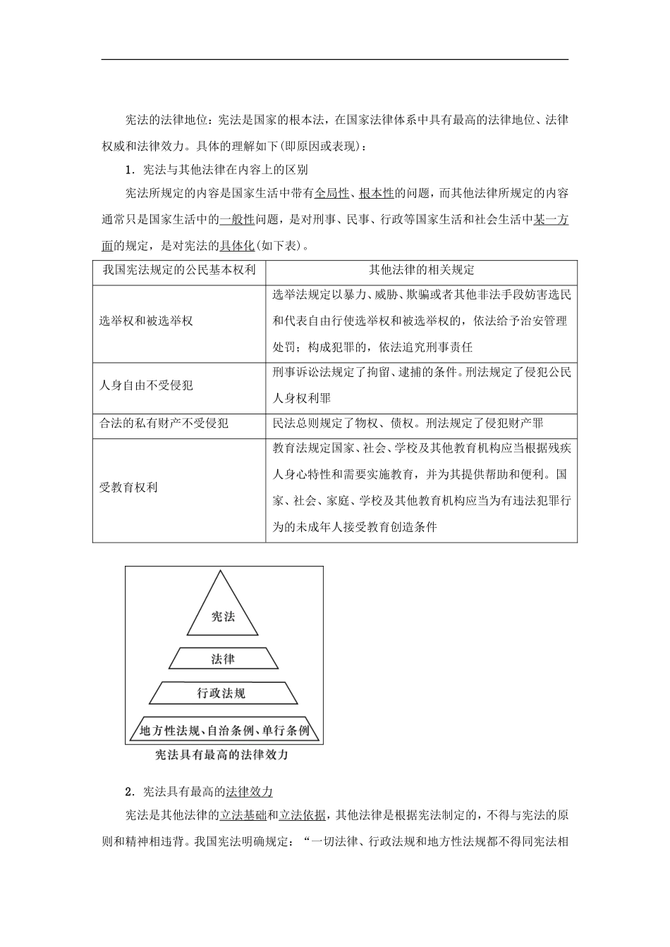 八年级道德与法治下册第一单元坚持宪法至上第二课保障宪法实施第1框坚持依宪治国学案新人教版146含答案_第3页