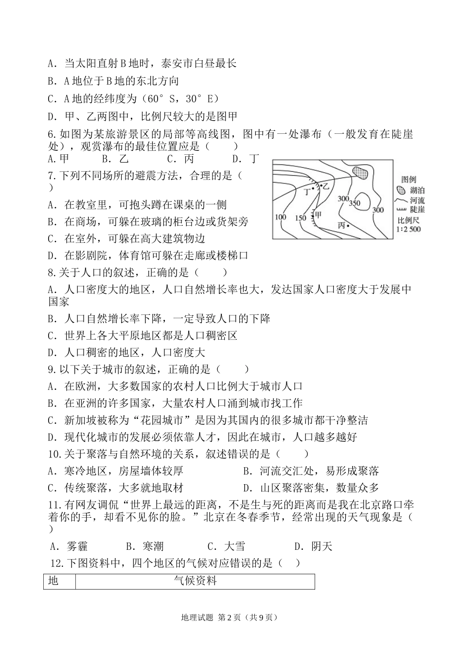 八年级地理竞赛试题_第2页