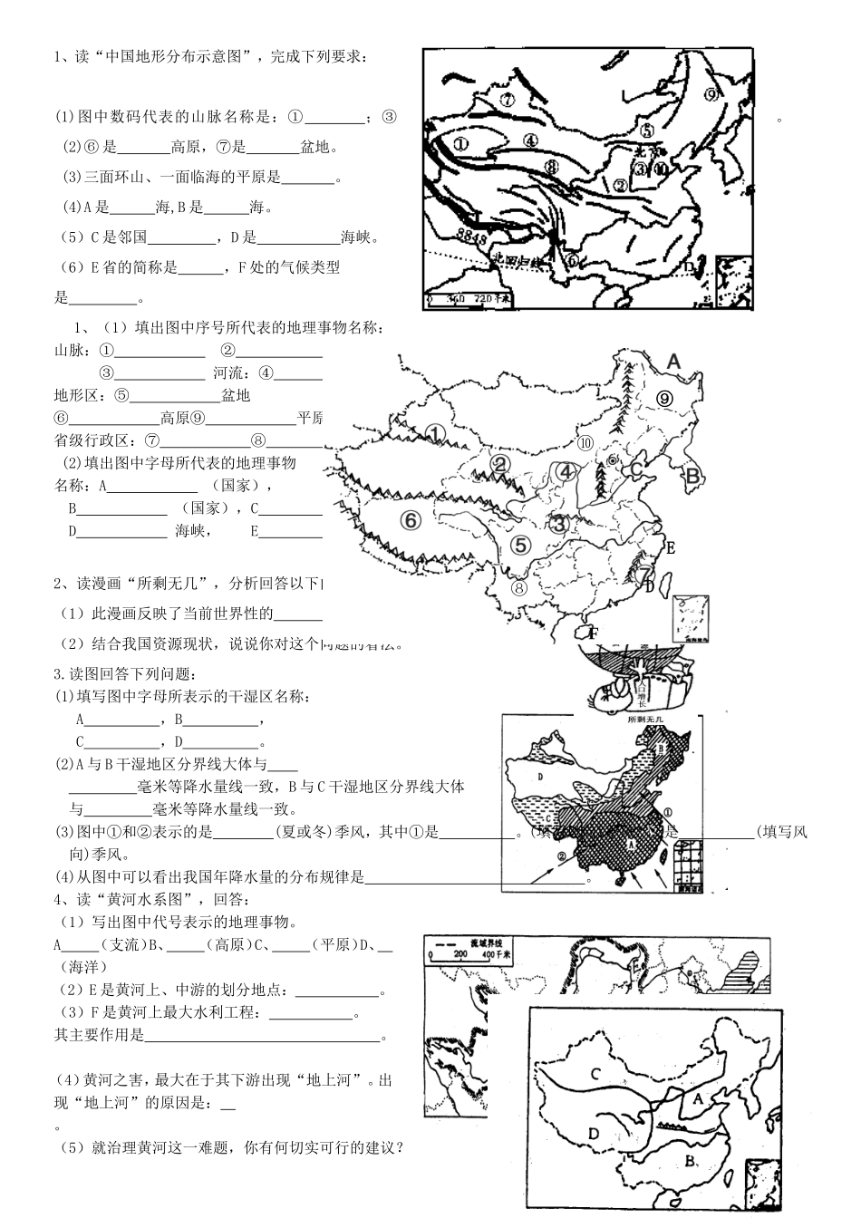 八年级地理上复习(图形)_第1页