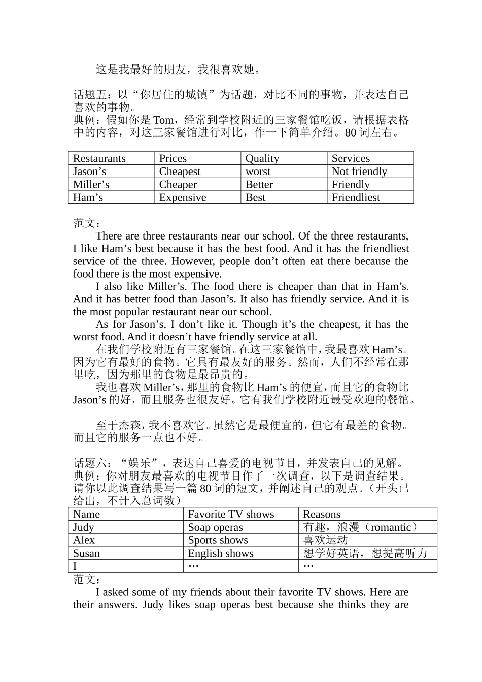 八年级上册英语作文带翻译_第3页