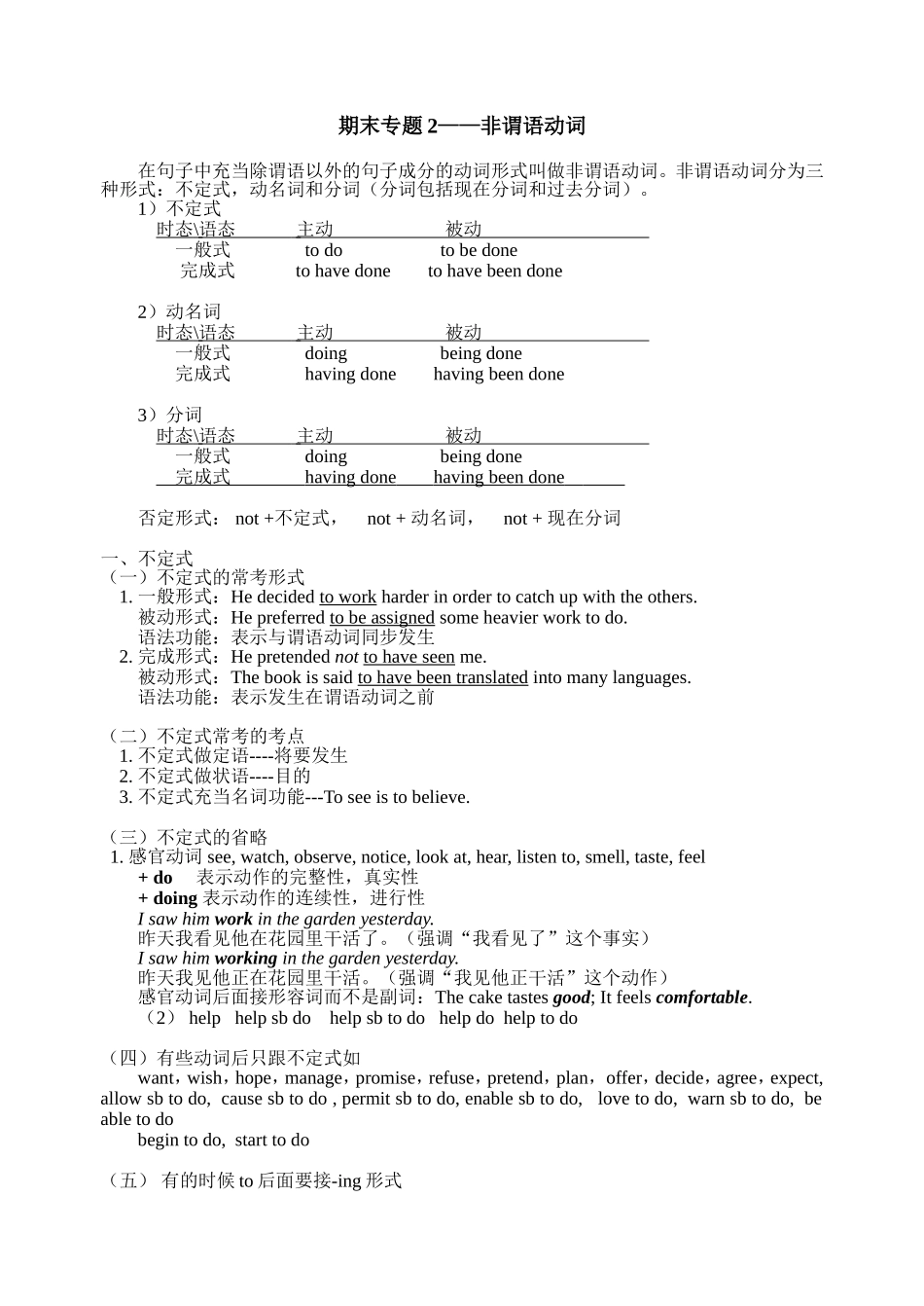 八年级英语非谓语动词复习_第1页