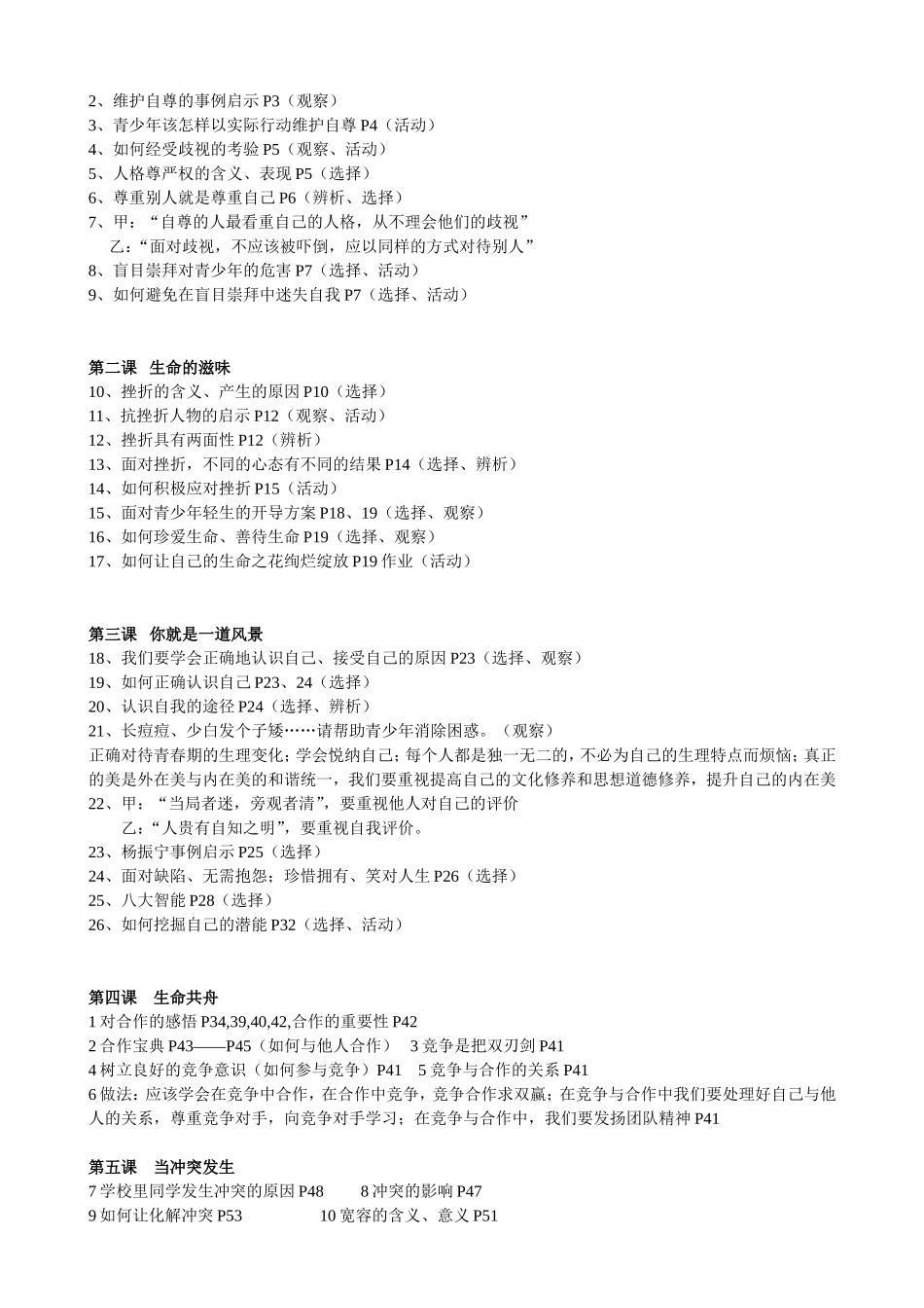 八年级政治复习提纲(上下册)-人民版_第3页