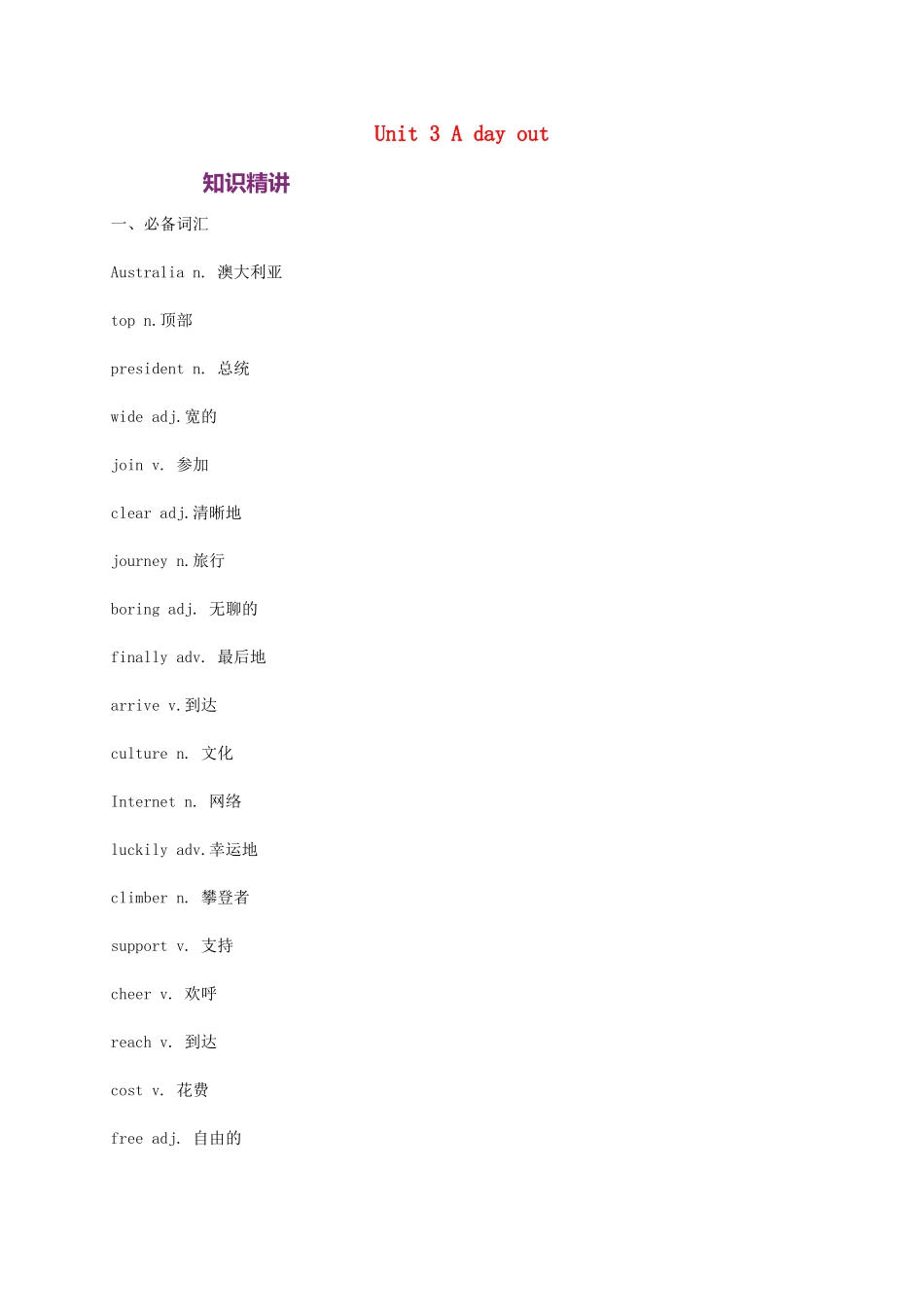 八年级英语上册Unit3Adayout词汇与语法基础训练新版牛津版3-(2)_第1页