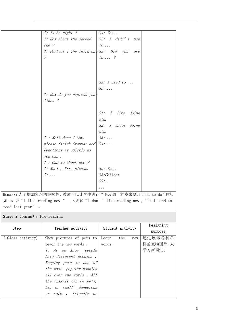 八年级英语上册-Unit-3-Our-Hobbies-Topic-1-What’s-your-hobby-P5教案-(新版)仁爱版_第3页