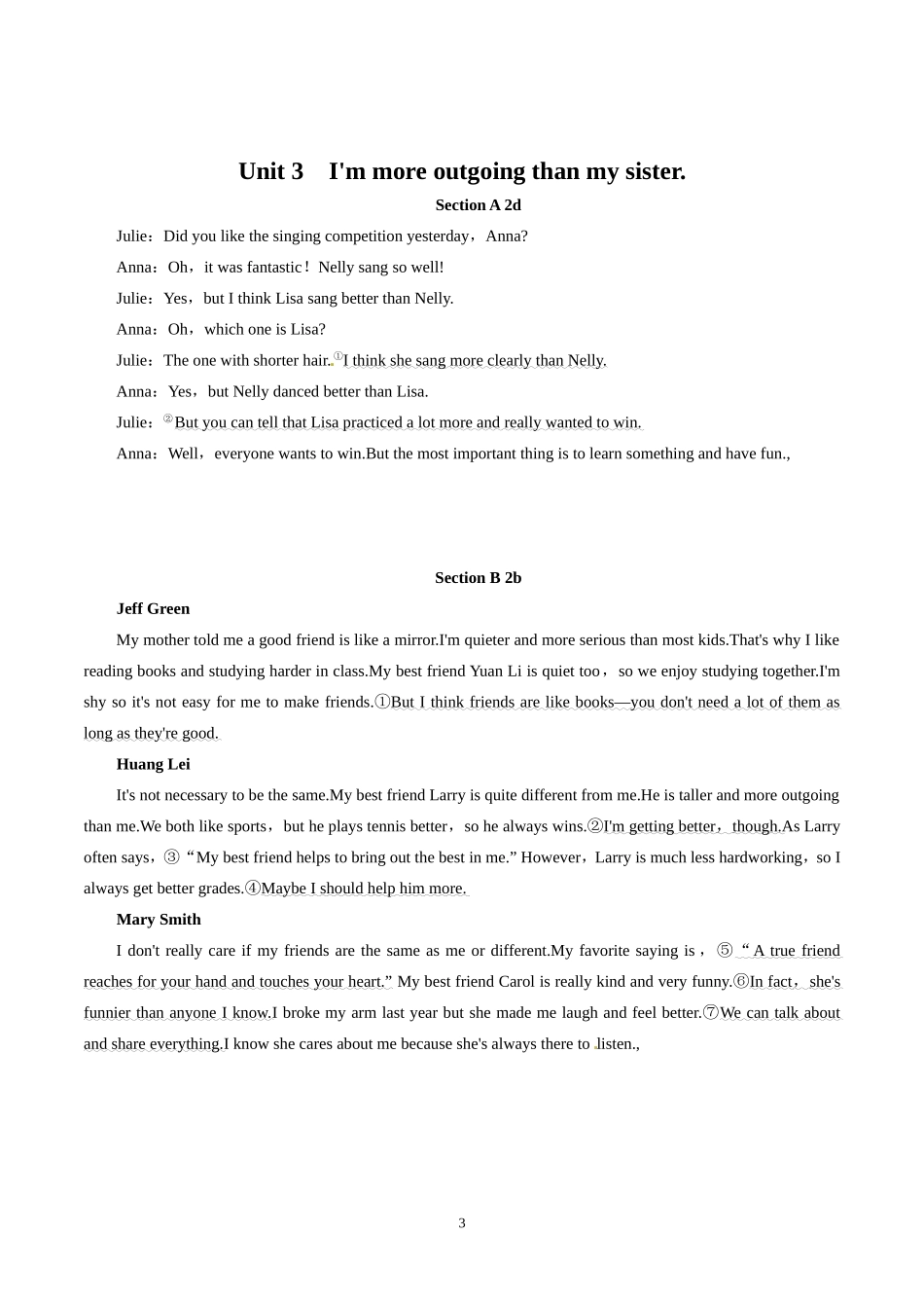 八年级英语上册英语课文原文_第3页