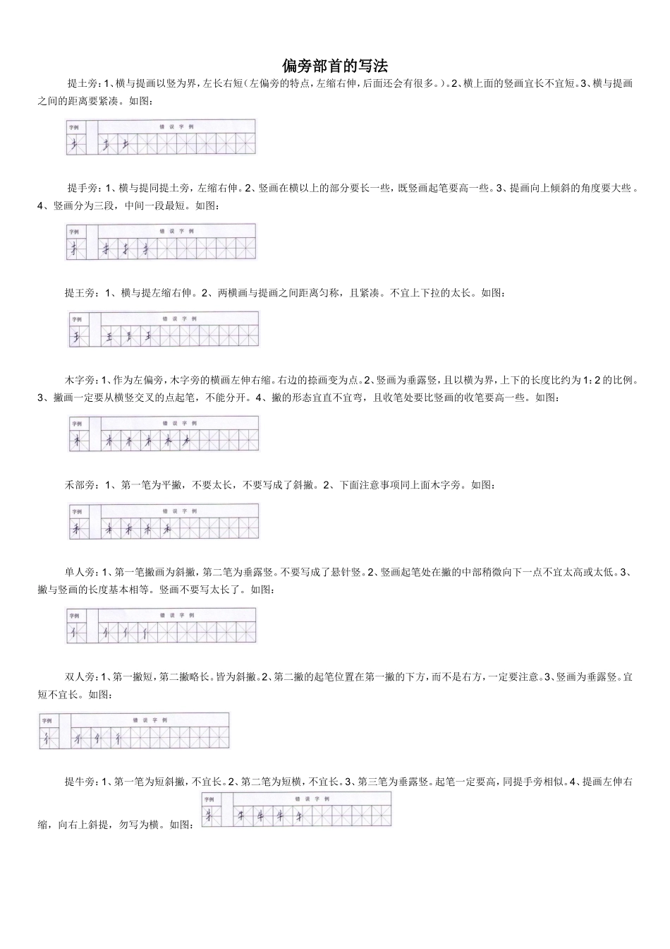 偏旁部首的写法_第1页