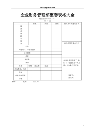 企业财务管理整套表格大全(共118页)