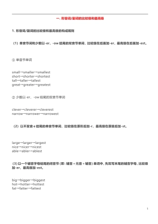 八年级语法点总结-外研版