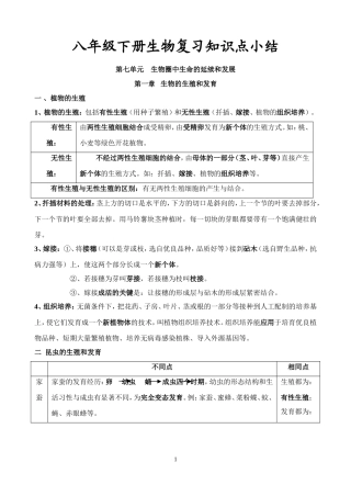八下生物复习资料