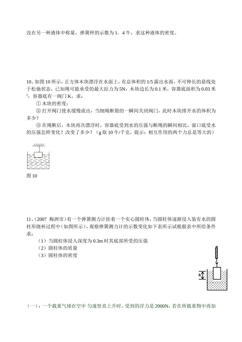 八下物理浮力计算题集_第3页