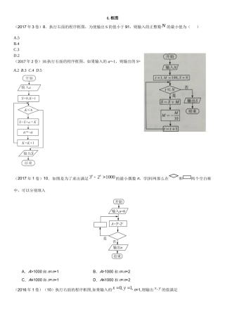 全国高考试卷分类解析程序框图专题