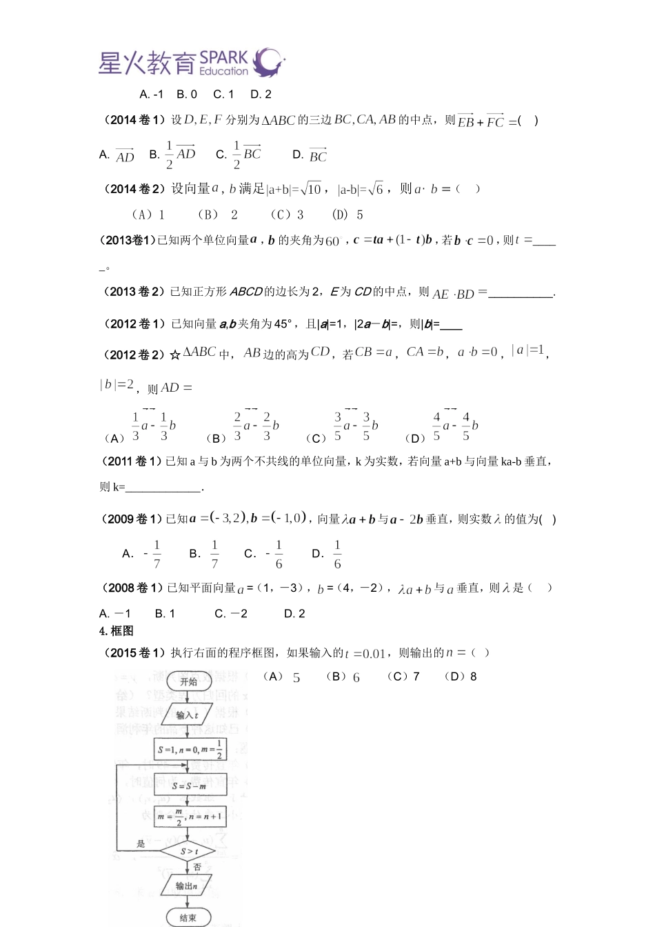全国高考文科数学历年试题分类汇编(08年-15年)_第3页