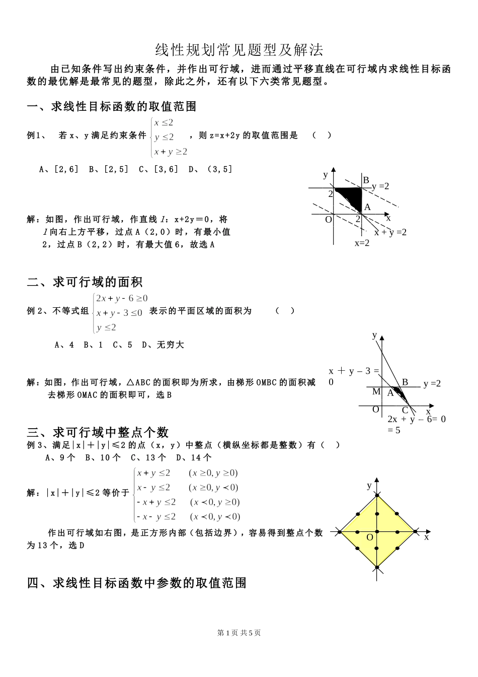 八种经典线性规划例题最全总结(经典)_第1页
