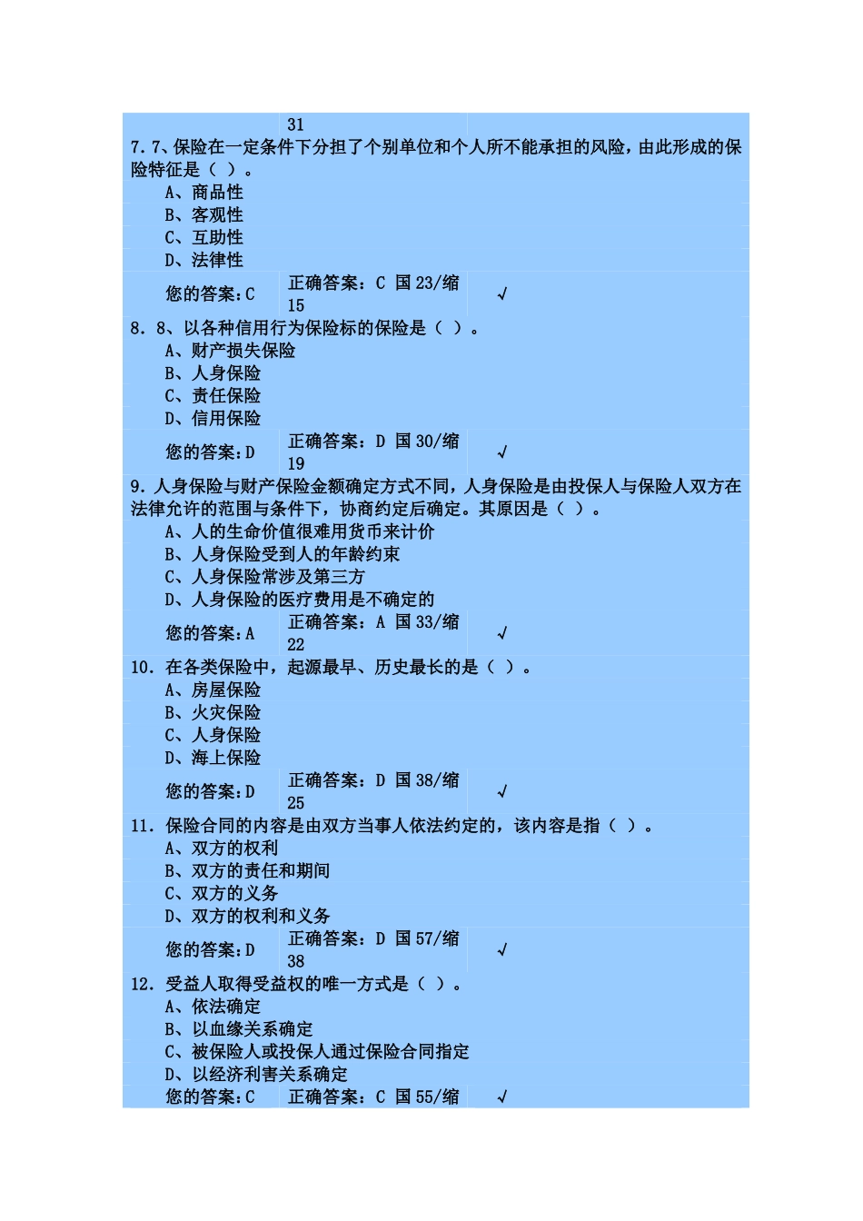 保险代理人机考模拟考试(一)_第2页