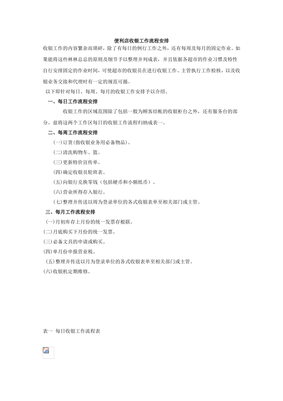 便利店收银工作流程安排_第1页