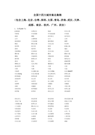 全国十四大城市案名集锦