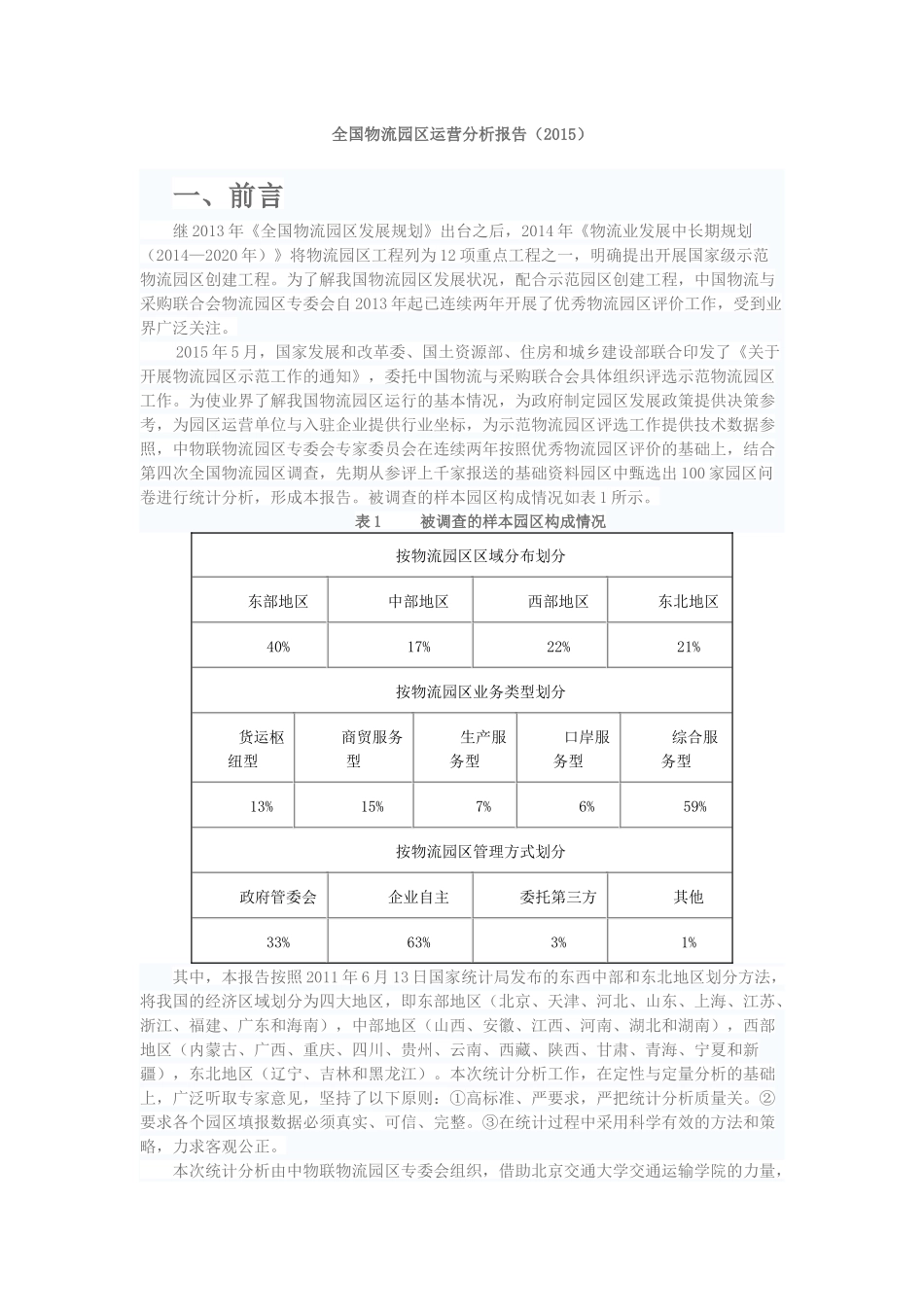 全国物流园区运营分析报告_第1页